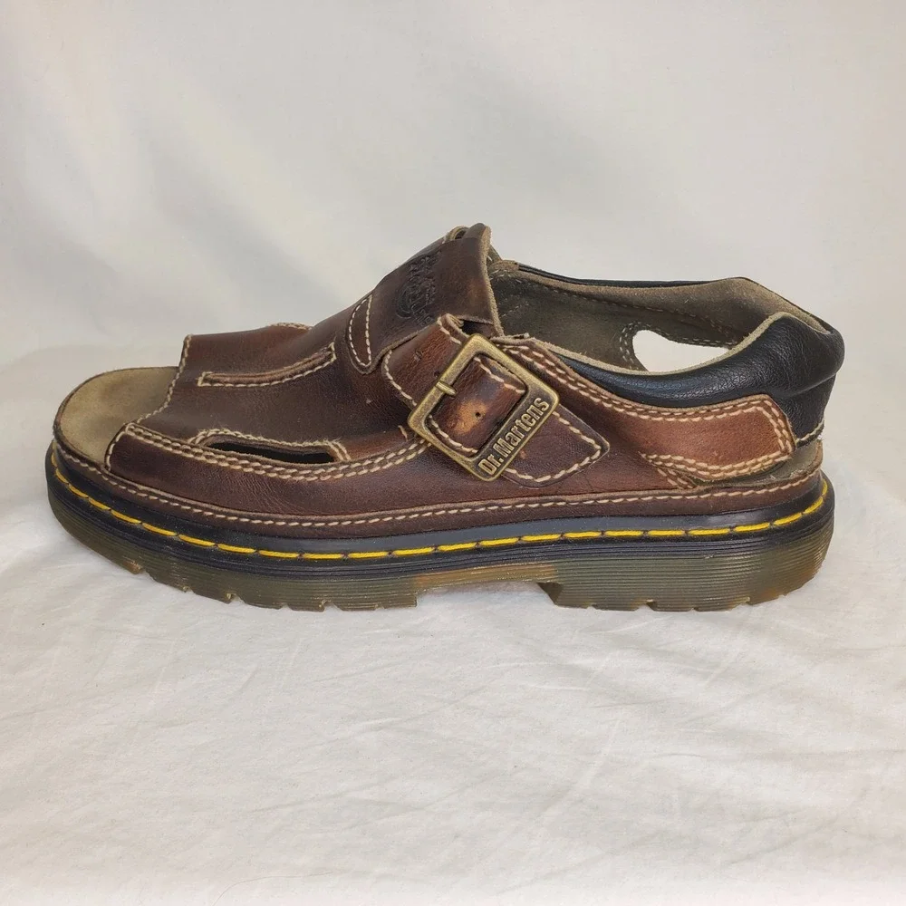 Vintage 90's Dr. Martens AirWair 8A60 Chunky Fisherman Sandals Mens 12 Brown
